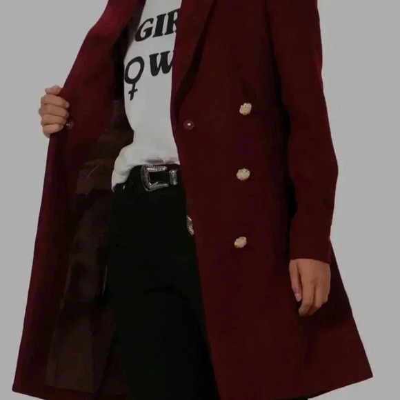 BooHoo Petite Kara Double Breasted Military Duster Size 6 - Picture 4 of 15